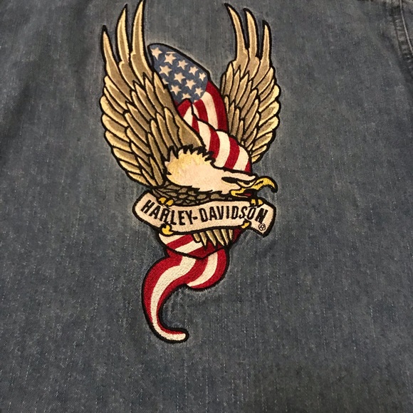 Vintage Harley Davidson Denim Button-up Jacket - Picture 2 of 8